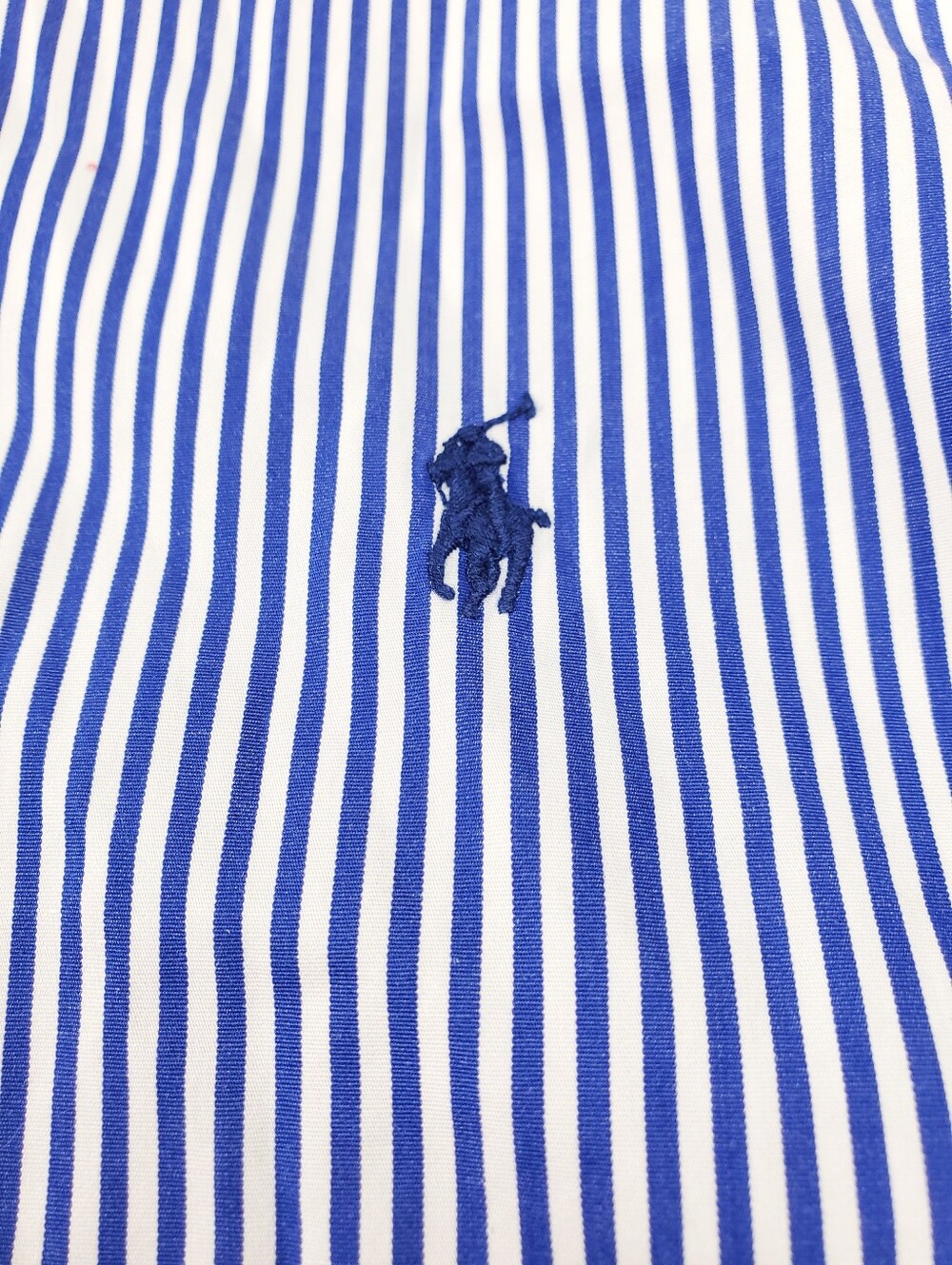 Ralph Lauren Striped Poplin Shirt XL Blue Button Down Preppy Business Casual - Picture 6 of 9